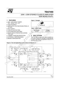 TDA7490 Datasheet Cover