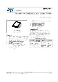 TDA7498 Datasheet Cover