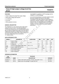 TDA8574T/N1 Datasheet Page 2