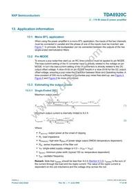 TDA8920CJ/N1 Datasheet Page 17