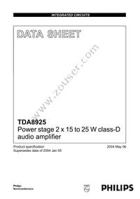 TDA8925ST/N1 Datasheet Cover