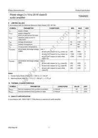 TDA8925ST/N1 Datasheet Page 7