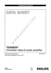 TDA8929T/N1 Datasheet Cover