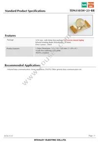 TDN1105W-23-RR Datasheet Cover