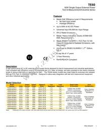 TE60A1603F01 Datasheet Cover