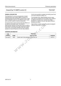 TEA1507P/N1 Datasheet Page 3
