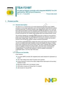 TEA1721BT/N1 Datasheet Cover