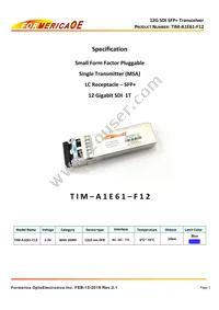 TIM-A1E61-F12 Datasheet Cover