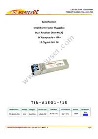 TIN-A1EO1-F15 Datasheet Cover