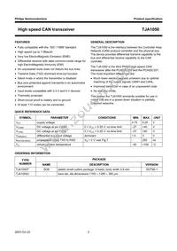 TJA1050T/VM Datasheet Page 2