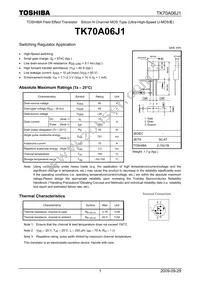 TK70D06J1(Q) Datasheet Cover