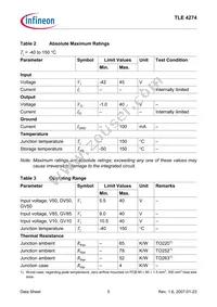 TLE4274DV50T Datasheet Page 5