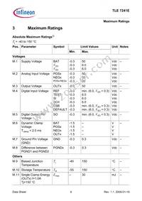 TLE7241EXUMA2 Datasheet Page 9