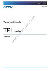 TPL802727-492H Datasheet Cover