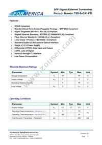 TSD-S1CA1-F11 Datasheet Page 2