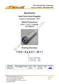TSD-S2AA1-M11 Datasheet Cover