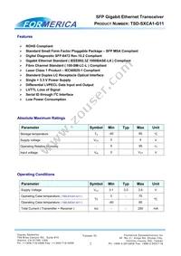 TSD-S2CA1-G11 Datasheet Page 2