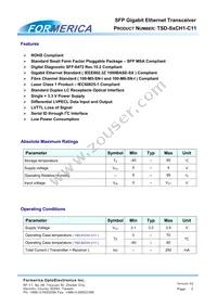 TSD-S2CH1-C11 Datasheet Page 2