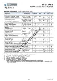 TSM1N45DCS RLG Datasheet Page 2