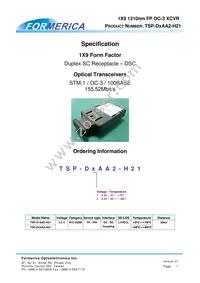 TSP-D1AA2-H21 Datasheet Cover