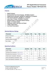 TSP-F1CA1-F21 Datasheet Page 2
