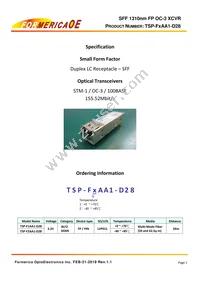 TSP-F2AA1-D28 Datasheet Cover