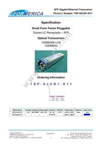 TSP-S1CB1-K11 Datasheet Cover