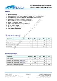 TSP-S1CK1-Q11 Datasheet Page 2