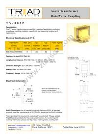 TY-302P-B Datasheet Cover