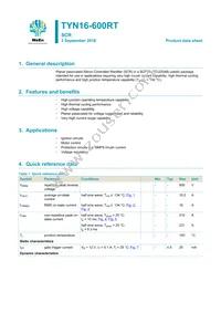 TYN16-600RTQ Datasheet Cover