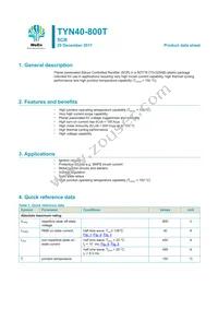 TYN40-800TQ Datasheet Cover