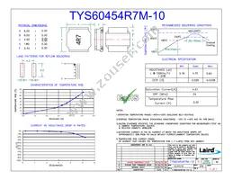 TYS60454R7M-10 Datasheet Cover