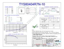 TYS80404R7N-10 Datasheet Cover