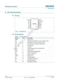 UBA2025T/N1 Datasheet Page 3