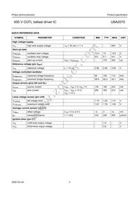 UBA2070P/N1 Datasheet Page 3