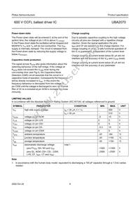 UBA2070P/N1 Datasheet Page 9