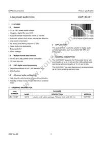 UDA1334BT/N2 Datasheet Page 3