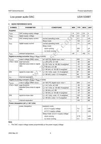 UDA1334BT/N2 Datasheet Page 4