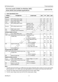 UDA1341TS/N1 Datasheet Page 4