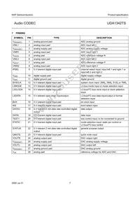UDA1342TS/N1 Datasheet Page 7