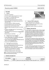 UDA1345TS/N2 Datasheet Page 3