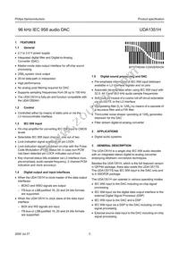 UDA1351H/N1 Datasheet Page 3