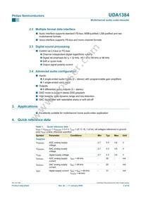UDA1384H/N1 Datasheet Page 2