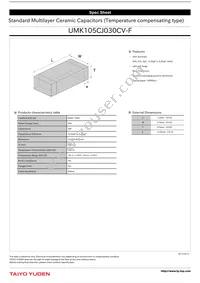 UMK105CJ030CV-F Datasheet Cover