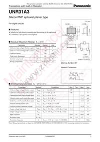 UNR31A300L Datasheet Cover