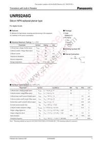 UNR92A6G0L Datasheet Cover