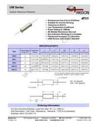 UW-15 1.5K 5% Datasheet Cover