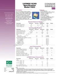 V803-125.0M Datasheet Cover