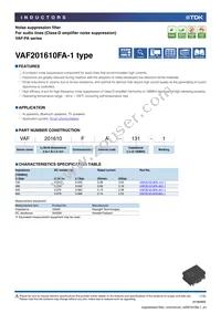 VAF201610FA-841-1 Datasheet Cover