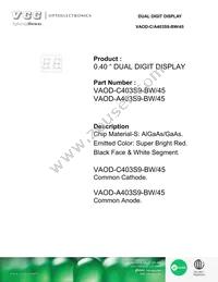 VAOD-C403S9-BW/45 Cover